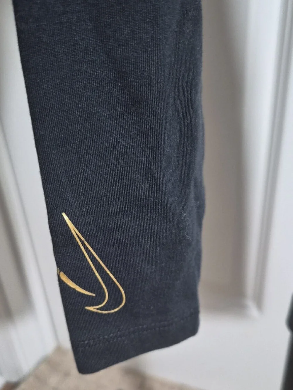 Nike Kids Black Hoodie & Black Leggings with Gold Swoosh